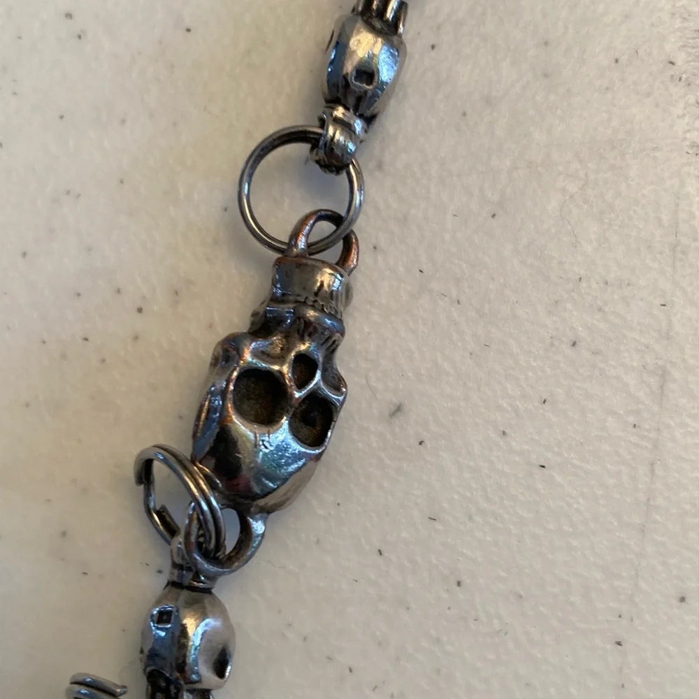 Harley-Davidson Black Leather Hip Pouch with Silver Chain - Picture 4 of 11